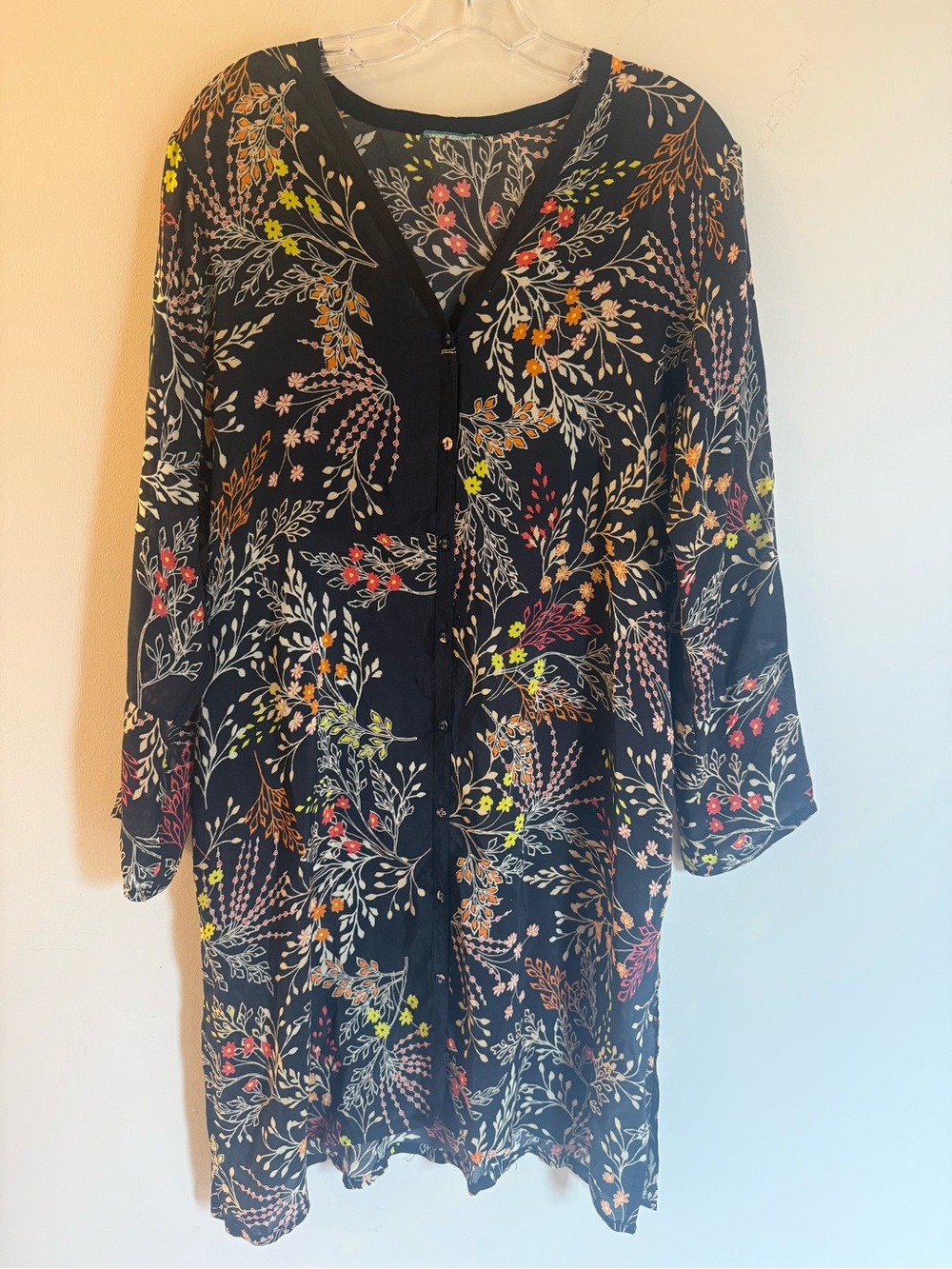 Johnny was tunic dress M/L 100% Cupra Rayon Buttondown boho
